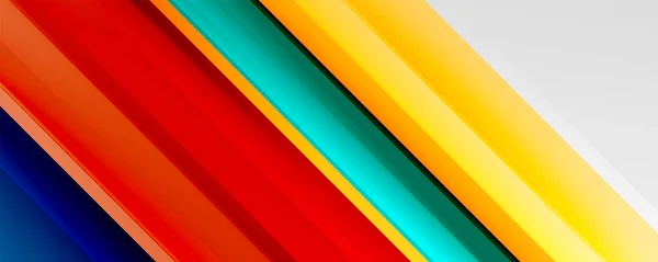 Fond abstrait géométrique avec des lignes d'ombre, des formes modernes, des rectangles, des carrés et des gradients fluides. Bright coloré rayures cool fonds — Image vectorielle