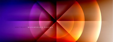 Vektör soyut arkaplan - gölgeler ve ışık efektleri ile sıvı gradyanı üzerinde daire ve çapraz çapraz. Metin için tekno ya da ticari parlak tasarım şablonları
