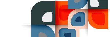 Soyut yuvarlak şekiller ve gölge efektleri tekrarlanan vektör modern geometrik arkaplan kümesi