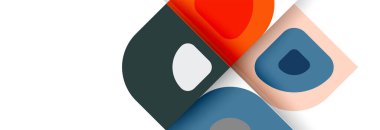 Soyut yuvarlak şekiller ve gölge efektleri tekrarlanan vektör modern geometrik arkaplan kümesi