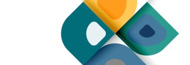 Soyut yuvarlak şekiller ve gölge efektleri tekrarlanan vektör modern geometrik arkaplan kümesi