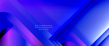 Çizgiler ve modern formlarla vektör geometrik arkaplan. Soyut yuvarlak şekiller, gölge ve ışık efektleri ile akışkan eğimli