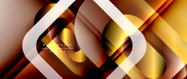 Çizgiler ve modern formlarla vektör geometrik arkaplan. Soyut yuvarlak şekiller, gölge ve ışık efektleri ile akışkan eğimli