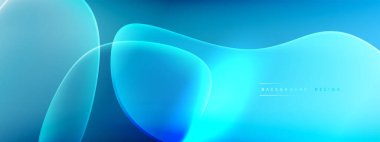 Vektör soyut arkaplan - sıvı kabarcıklar, gölgeler ve ışık efektleri ile sıvı gradyan şekiller. Metin için parlak tasarım şablonu