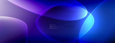 Vektör soyut arkaplan - sıvı kabarcıklar, gölgeler ve ışık efektleri ile sıvı gradyan şekiller. Metin için parlak tasarım şablonu