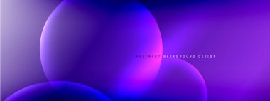 Vektör soyut arka plan sıvı baloncuk daireleri, gölgeler ve ışık efektleri ile sıvı gradyan. Metin için parlak tasarım şablonları