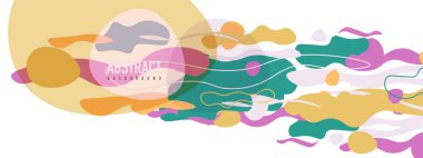 Moda sıvı biçimi, soyut tasarım şekilleri, pankartlar, broşürler, posterler, web iniş sayfaları, kapaklar veya pankartlar için dinamik vektör arkaplanı