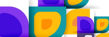 Soyut yuvarlak şekiller ve gölge efektleri tekrarlanan vektör modern geometrik arkaplan kümesi