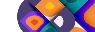 Soyut yuvarlak şekiller ve gölge efektleri tekrarlanan vektör modern geometrik arkaplan kümesi