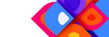 Soyut yuvarlak şekiller ve gölge efektleri tekrarlanan vektör modern geometrik arkaplan kümesi