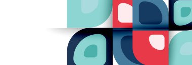 Soyut yuvarlak şekiller ve gölge efektleri tekrarlanan vektör modern geometrik arkaplan kümesi