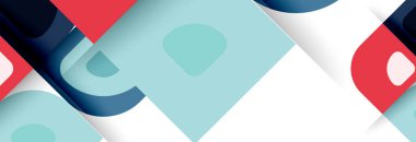 Soyut yuvarlak şekiller ve gölge efektleri tekrarlanan vektör modern geometrik arkaplan kümesi