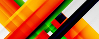 Gölge çizgileri, modern formlar, dikdörtgenler, kareler ve akışkan eğimlere sahip geometrik soyut arkaplanlar. Parlak renkli çizgiler serin arkaplanlar