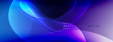 Vektör soyut arkaplan - sıvı kabarcıklar, gölgeler ve ışık efektleri ile sıvı gradyan şekiller. Metin için parlak tasarım şablonu