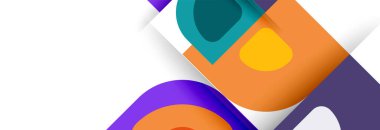 Soyut yuvarlak şekiller ve gölge efektleri tekrarlanan vektör modern geometrik arkaplan kümesi