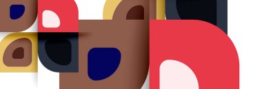 Soyut yuvarlak şekiller ve gölge efektleri tekrarlanan vektör modern geometrik arkaplan kümesi