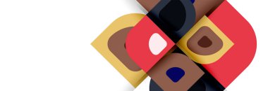 Soyut yuvarlak şekiller ve gölge efektleri tekrarlanan vektör modern geometrik arkaplan kümesi