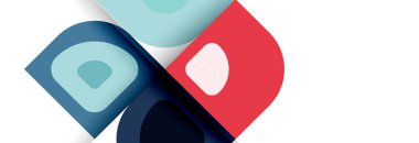 Soyut yuvarlak şekiller ve gölge efektleri tekrarlanan vektör modern geometrik arkaplan kümesi