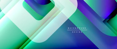 Çizgiler ve modern formlarla vektör geometrik arkaplan. Soyut yuvarlak şekiller, gölge ve ışık efektleri ile akışkan eğimli