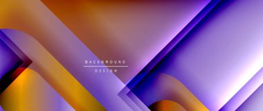 Çizgiler ve modern formlarla vektör geometrik arkaplan. Soyut yuvarlak şekiller, gölge ve ışık efektleri ile akışkan eğimli