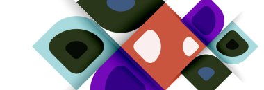 Soyut yuvarlak şekiller ve gölge efektleri tekrarlanan vektör modern geometrik arkaplan kümesi