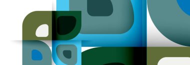 Soyut yuvarlak şekiller ve gölge efektleri tekrarlanan vektör modern geometrik arkaplan kümesi