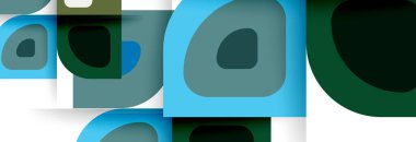 Soyut yuvarlak şekiller ve gölge efektleri tekrarlanan vektör modern geometrik arkaplan kümesi
