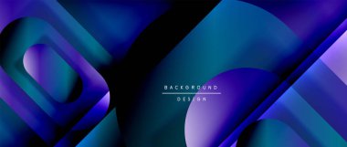 Çizgiler ve modern formlarla vektör geometrik arkaplan. Soyut yuvarlak şekiller, gölge ve ışık efektleri ile akışkan eğimli