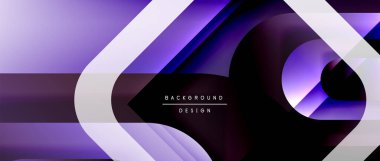 Çizgiler ve modern formlarla vektör geometrik arkaplan. Soyut yuvarlak şekiller, gölge ve ışık efektleri ile akışkan eğimli