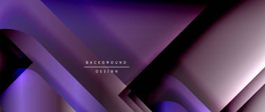 Çizgiler ve modern formlarla vektör geometrik arkaplan. Soyut yuvarlak şekiller, gölge ve ışık efektleri ile akışkan eğimli