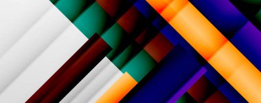 Gölge çizgileri, modern formlar, dikdörtgenler, kareler ve akışkan eğimlere sahip geometrik soyut arkaplanlar. Parlak renkli çizgiler serin arkaplanlar