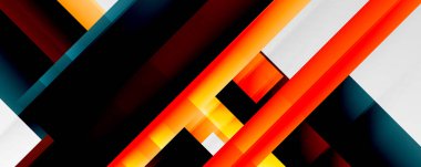 Gölge çizgileri, modern formlar, dikdörtgenler, kareler ve akışkan eğimlere sahip geometrik soyut arkaplanlar. Parlak renkli çizgiler serin arkaplanlar