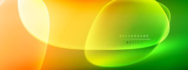 Vektör soyut arkaplan - sıvı kabarcıklar, gölgeler ve ışık efektleri ile sıvı gradyan şekiller. Metin için parlak tasarım şablonu