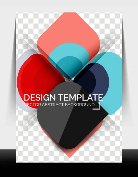 Business annual report brochure template, A4 size covers created with geometric modern patterns — Stock Vector