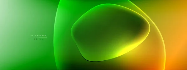 Sfondo astratto vettoriale forme a bolle liquide su gradiente fluido con ombre ed effetti di luce. Modello di design lucido per testo — Vettoriale Stock