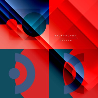 Neo memphis geometrik deseni daireler, kareler ve çizgilerle. Kapaklar, afişler, el ilanları ve posterler ve diğer şablonlar için pop sanatları soyut arka plan