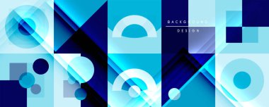 Neo memphis geometrik deseni daireler, kareler ve çizgilerle. Kapaklar, afişler, el ilanları ve posterler ve diğer şablonlar için pop sanatları soyut arka plan