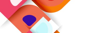 Soyut yuvarlak şekiller ve gölge efektleri tekrarlanan vektör modern geometrik arkaplan kümesi