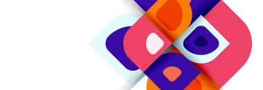 Soyut yuvarlak şekiller ve gölge efektleri tekrarlanan vektör modern geometrik arkaplan kümesi