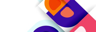 Soyut yuvarlak şekiller ve gölge efektleri tekrarlanan vektör modern geometrik arkaplan kümesi