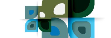 Soyut yuvarlak şekiller ve gölge efektleri tekrarlanan vektör modern geometrik arkaplan kümesi