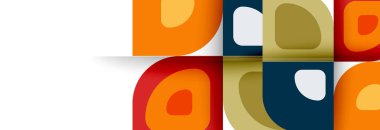 Soyut yuvarlak şekiller ve gölge efektleri tekrarlanan vektör modern geometrik arkaplan kümesi