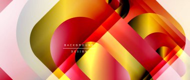 Çizgiler ve modern formlarla vektör geometrik arkaplan. Soyut yuvarlak şekiller, gölge ve ışık efektleri ile akışkan eğimli