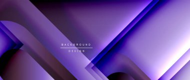 Çizgiler ve modern formlarla vektör geometrik arkaplan. Soyut yuvarlak şekiller, gölge ve ışık efektleri ile akışkan eğimli