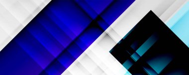 Gölge çizgileri, modern formlar, dikdörtgenler, kareler ve akışkan eğimlere sahip geometrik soyut arkaplanlar. Parlak renkli çizgiler serin arkaplanlar