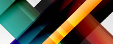 Gölge çizgileri, modern formlar, dikdörtgenler, kareler ve akışkan eğimlere sahip geometrik soyut arkaplanlar. Parlak renkli çizgiler serin arkaplanlar