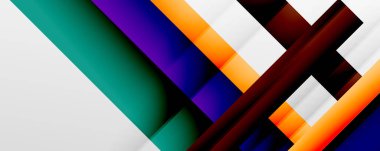 Gölge çizgileri, modern formlar, dikdörtgenler, kareler ve akışkan eğimlere sahip geometrik soyut arkaplanlar. Parlak renkli çizgiler serin arkaplanlar