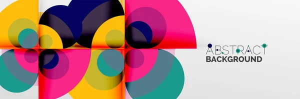 Cercles de couleurs vives, formes rondes abstraites et composition triangulaire avec effets d'ombre. Modèle de conception géométrique moderne vectoriel — Image vectorielle