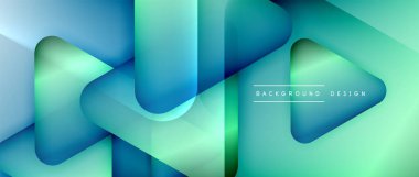 Üçgen geometrik soyut arkaplanı şekillendirir. Üç boyutlu gölge efektleri ve sıvı eğimleri. Metin mesajınız için modern üstüste bindirme formları duvar kağıdı