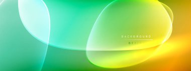Vektör soyut arkaplan - sıvı kabarcıklar, gölgeler ve ışık efektleri ile sıvı gradyan şekiller. Metin için parlak tasarım şablonu
